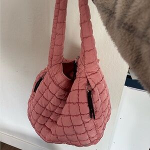 Pink Quilted Shoulder Bag